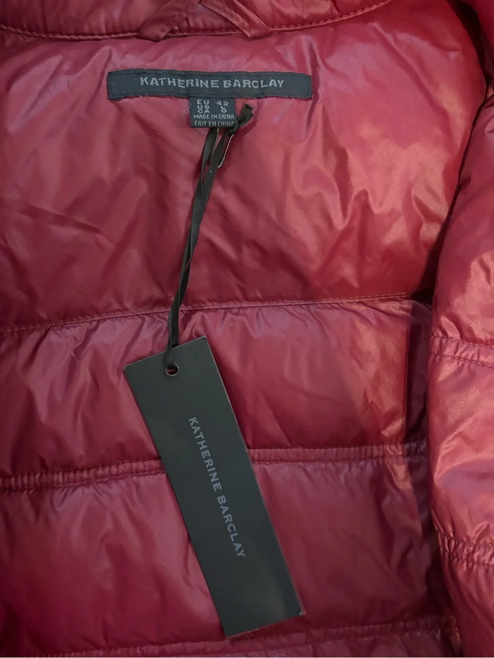 NWT Katherine Barclay Quilted Puffer Jacket - Burgundy Women's Size Large